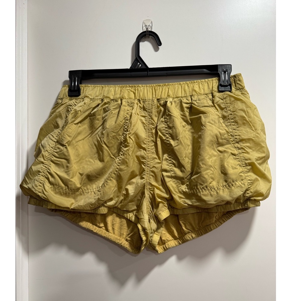 Free People Movement The Way Home Shorts Mustard Yellow High Rise Athletic Large